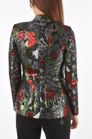 COUTURE floral-print lurex STELLA TAMERA no vent 1-button blazer