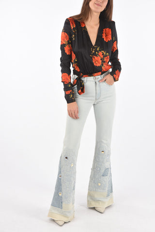 high-rise waist BADASS WAXFLOWER bootcut jeans
