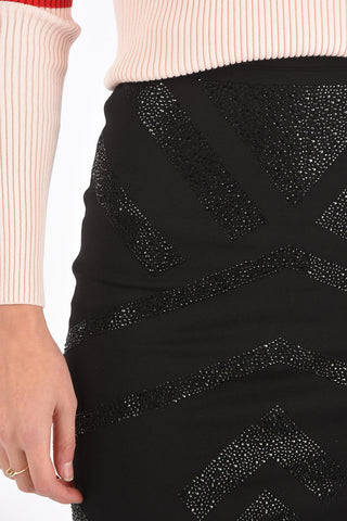 COUTURE rhinestone embellished MILENA split-back hem pencil skirt