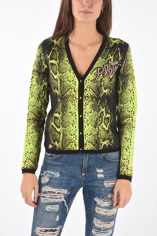 COUTURE v-neck snake-print ALBA NIGHT cardigan