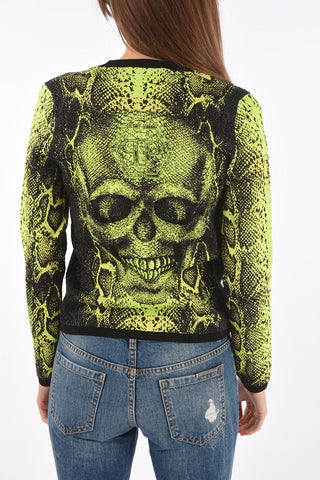 COUTURE v-neck snake-print ALBA NIGHT cardigan