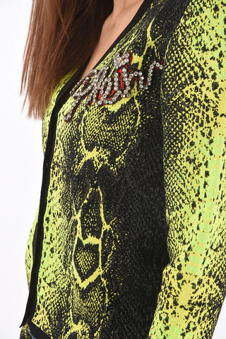 COUTURE v-neck snake-print ALBA NIGHT cardigan