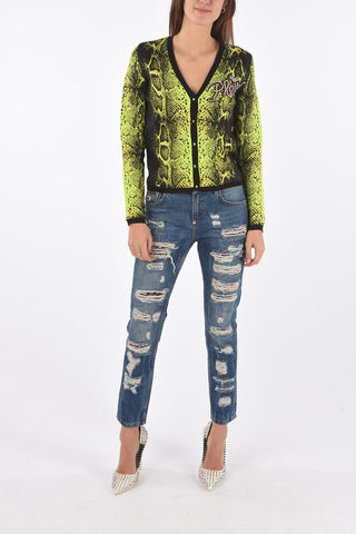 COUTURE v-neck snake-print ALBA NIGHT cardigan