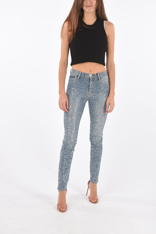 rhinestone embellished all over high waist Statement Jegging