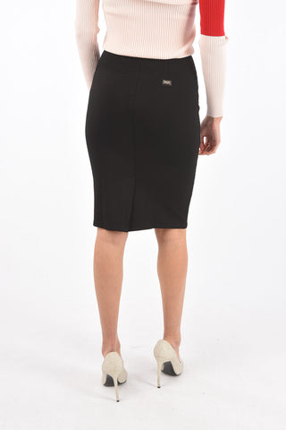 COUTURE rhinestone embellished MAVRA split-back hem pencil skirt