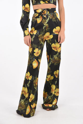 COUTURE Boot-Cut-Set mit einseitigem Crop-Top aus Seide