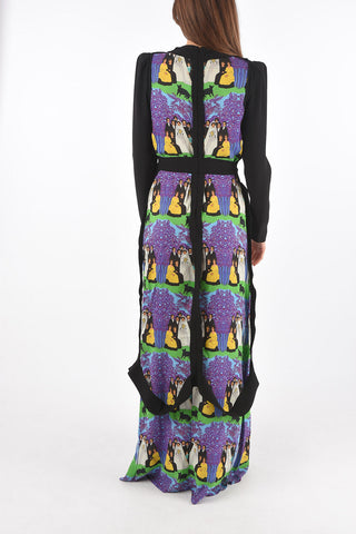 MM1 printed long sleeve maxi dress
