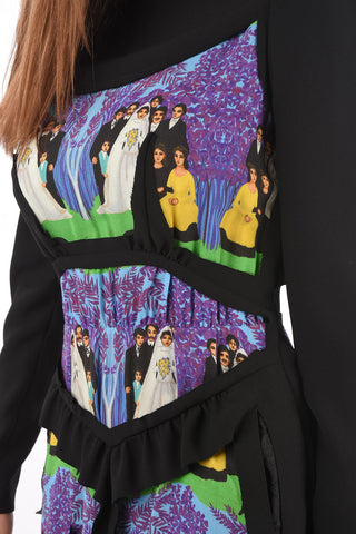MM1 printed long sleeve maxi dress