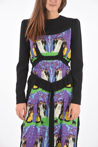 MM1 printed long sleeve maxi dress