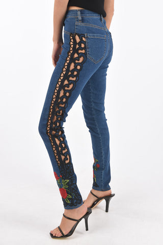 high waist ELICIA PRIT jegging with side cut out detail