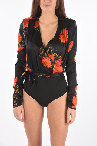 COUTURE body wrap IT HURTS in seta con stampa rose