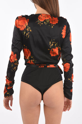 COUTURE body wrap IT HURTS in seta con stampa rose