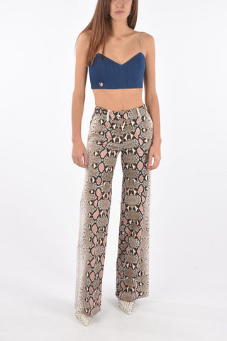 stretch denim FASHION ELENHA crop top
