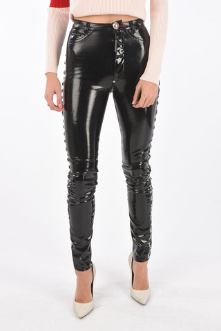 faux leather PINSTRIPE PLEIN super high waist jegging