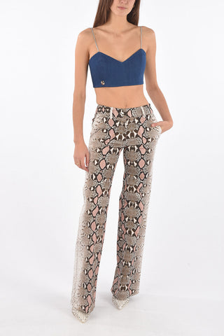COUTURE snake-print stretch cotton LOUIS CEE pants