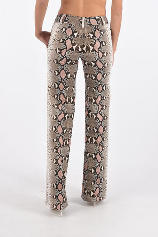 COUTURE snake-print stretch cotton LOUIS CEE pants
