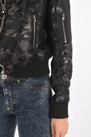 COUTURE camouflage STYLE GARY bomber with zip closure