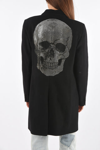 COUTURE hidden closure LONGEST SKULL chesterfield coat