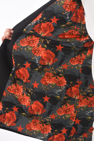COUTURE hidden closure LONGEST SKULL chesterfield coat