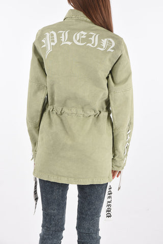 Parka NEVER LEAVE IT in cotone con abbottonatura nascosta