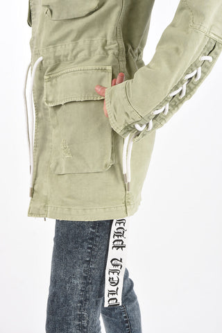 Parka NEVER LEAVE IT in cotone con abbottonatura nascosta