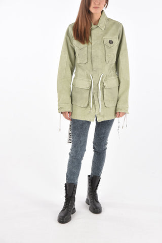 Parka NEVER LEAVE IT in cotone con abbottonatura nascosta