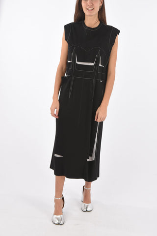 MM0 below knee dress with cut out details