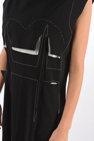 MM0 below knee dress with cut out details