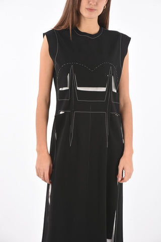 MM0 below knee dress with cut out details