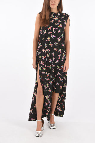 MM0 vestito shift stampato con dettagli cut out