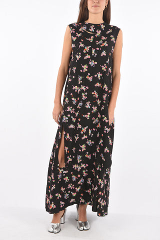 MM0 vestito shift stampato con dettagli cut out