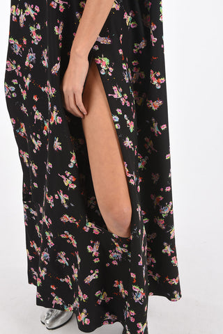 MM0 vestito shift stampato con dettagli cut out