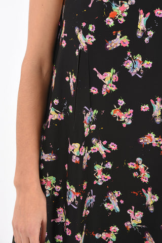 MM0 vestito shift stampato con dettagli cut out
