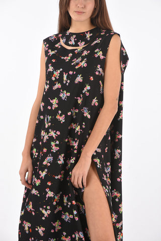 MM0 vestito shift stampato con dettagli cut out