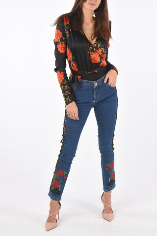 straight fit BARRETT JANE jeans with side cut out detail