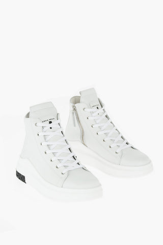 leather ARAIA 74 high top sneakers with side zip