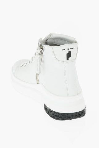 leather ARAIA 74 high top sneakers with side zip