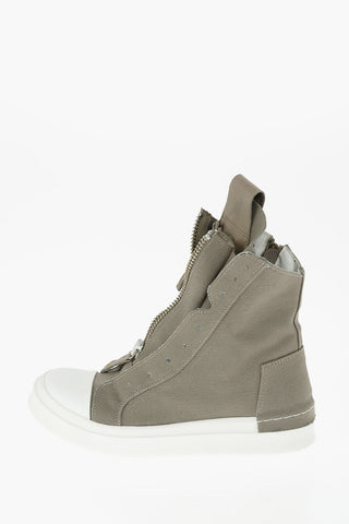 fabric SKIN high top sneakers with zip