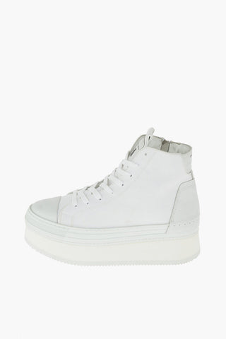 sneakers alte in tessuto con platform 4.5cm
