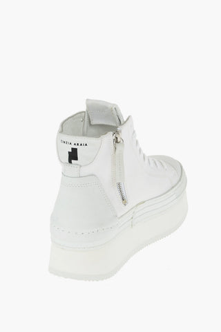 sneakers alte in tessuto con platform 4.5cm