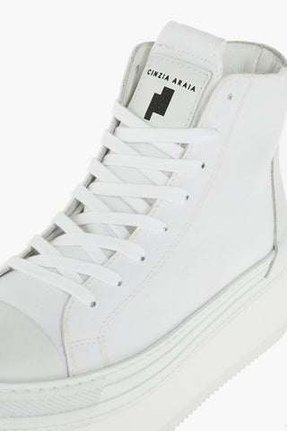 sneakers alte in tessuto con platform 4.5cm