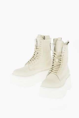 7cm leather SUKIE combat botties with platform