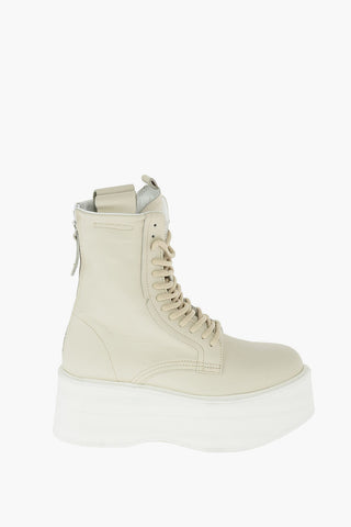7cm leather SUKIE combat botties with platform