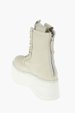 7cm leather SUKIE combat botties with platform