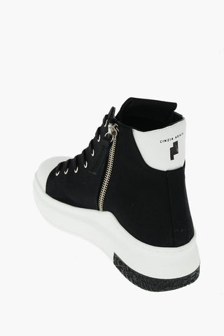 fabric ARAIA 74 high top sneakers with side zip