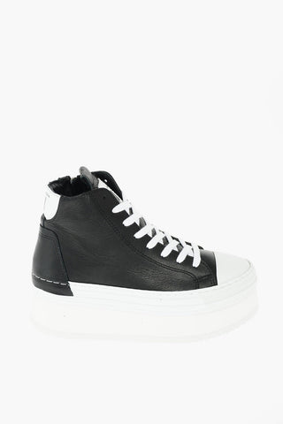 6cm leather side zip high top sneakerswith platform