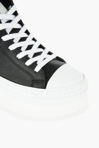 6cm leather side zip high top sneakerswith platform