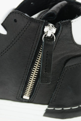 6cm leather side zip high top sneakerswith platform