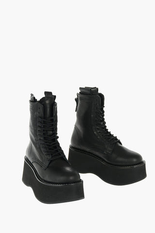 7cm leather SUKIE combat botties with platform