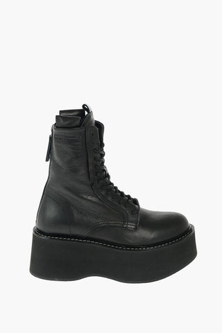 7cm leather SUKIE combat botties with platform